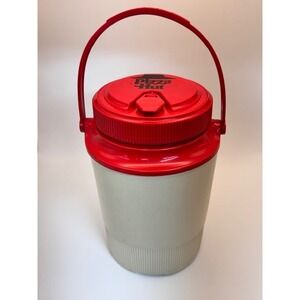 Vintage Pizza Hut Gott Water Jug Cooler Model 1502 Red White Insulated 1/2 Gal